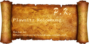 Plavsitz Kolombusz névjegykártya